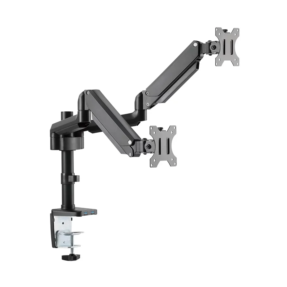 Dual Monitor Thin Gas Spring Assisted Aluminium Monitor Arm